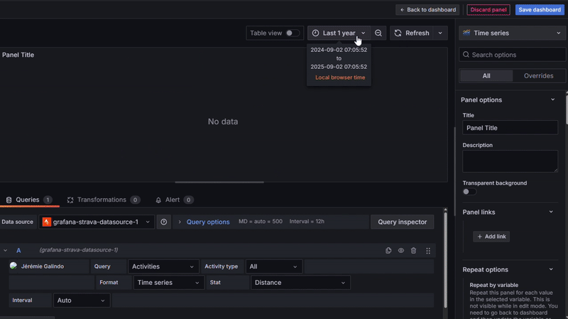 Création rapide d'un visuel dans Grafana