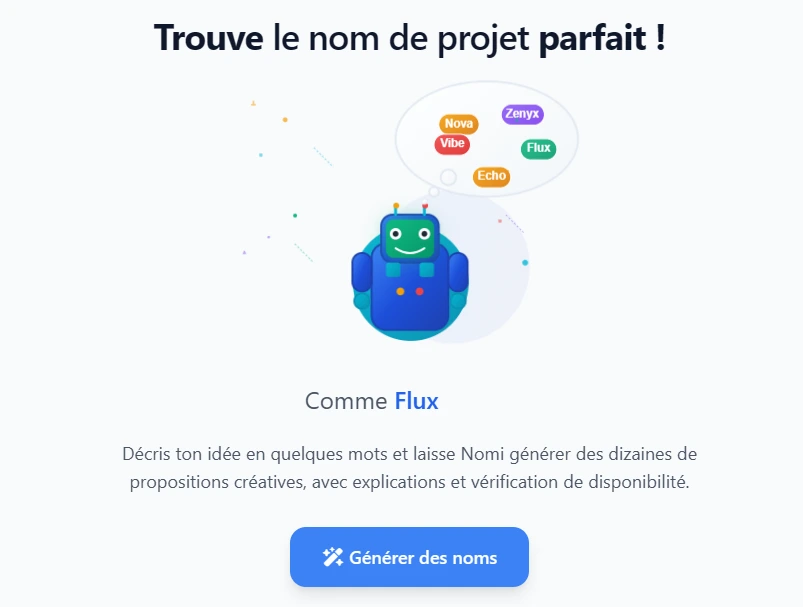 Trouve le nom de projet parfait !