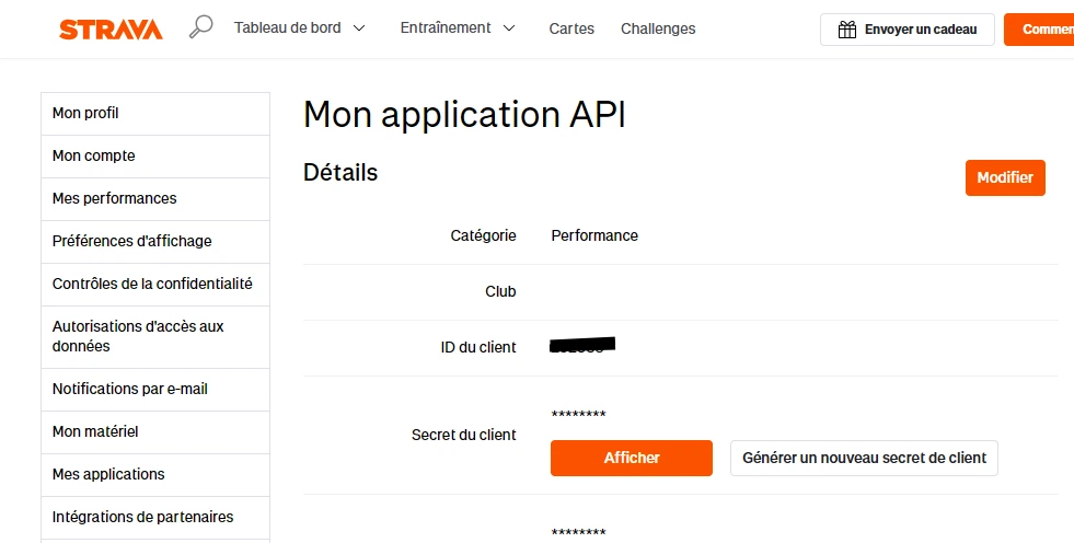 Créer une API Strava
