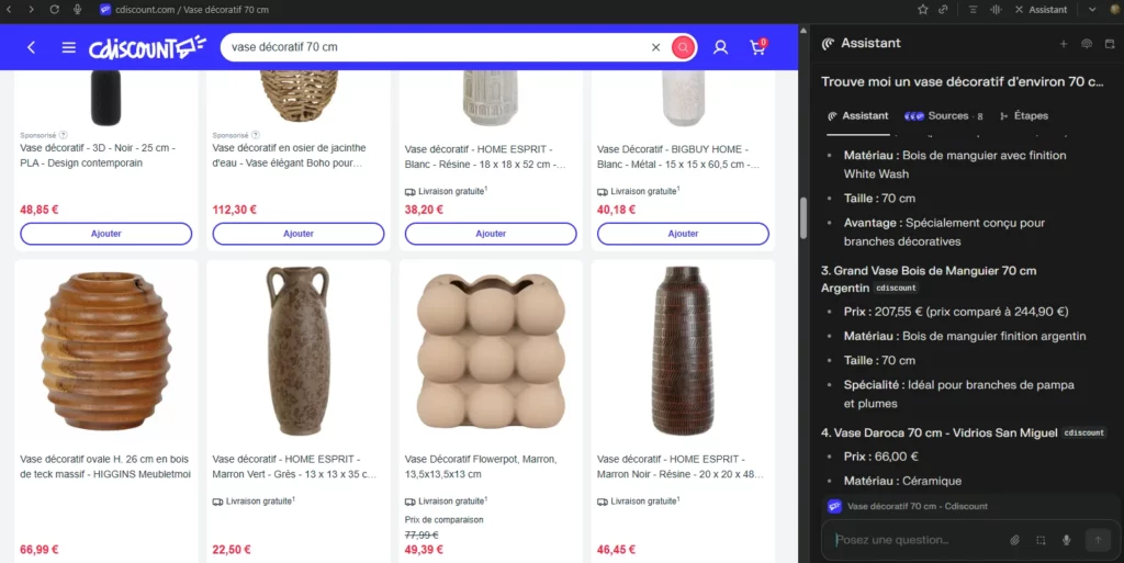 Rechercher un produit avec Comet