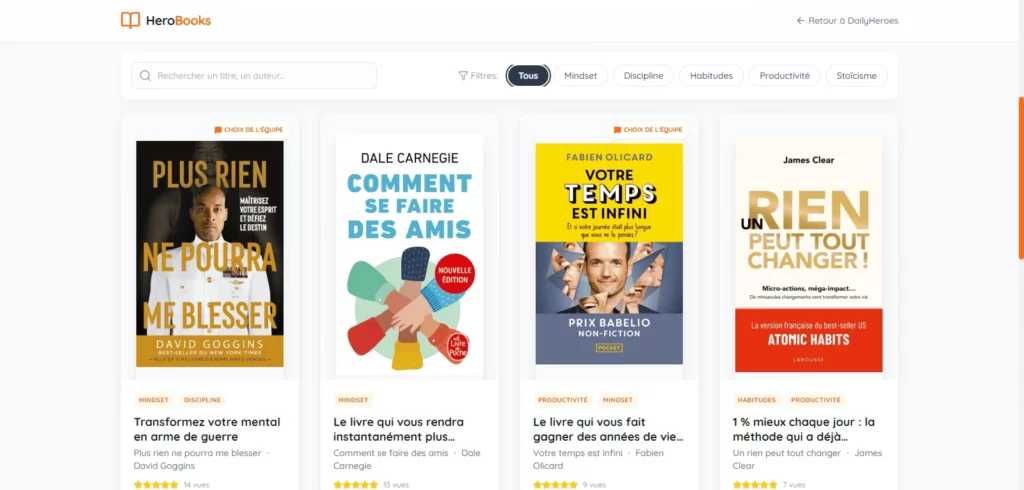 Sélection de livres DailyHeroes