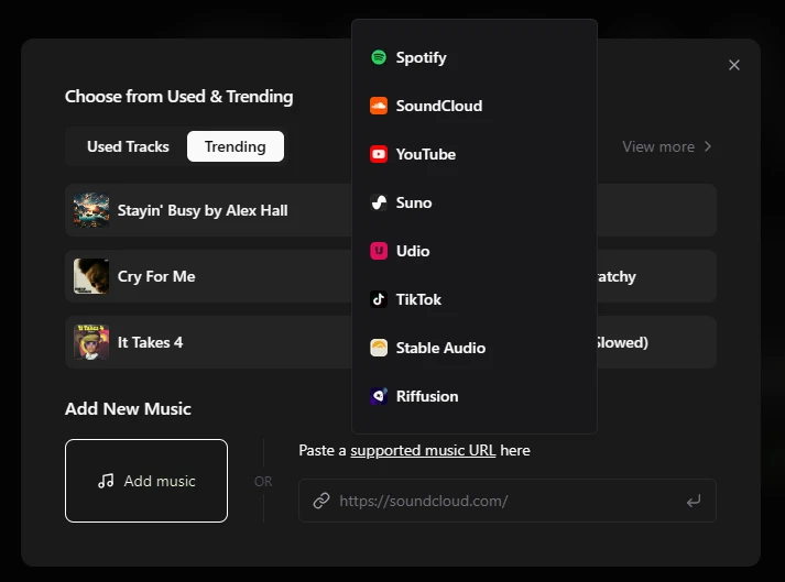 Sélectionne une musique