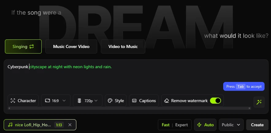 Auto complétion du prompt, pour décrire une scène très complète