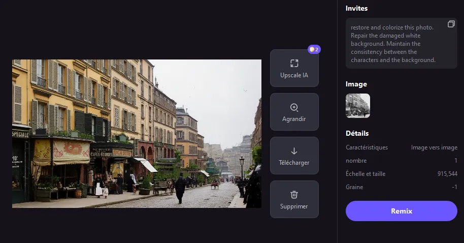 Exemple de prompt pour une restauration de photo ancienne