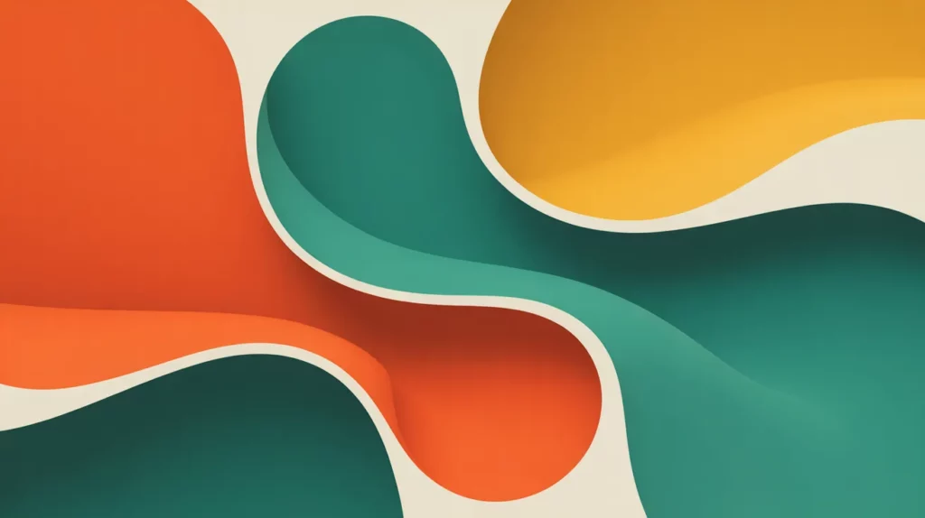 Composition abstraites, organiques avec des couleurs vives