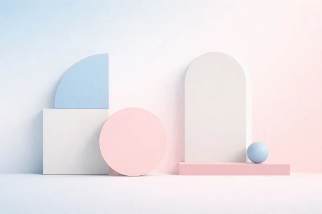 Composition géométrique pastel Bauhaus (fonds d'écran pour ordinateur)