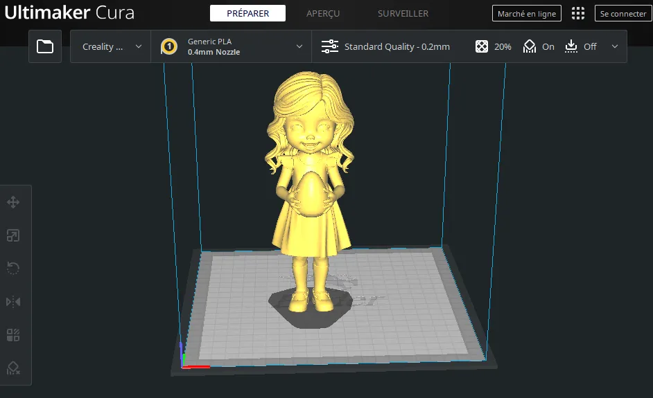 Importer le modèle 3D , généré avec l'IA, dans Cura