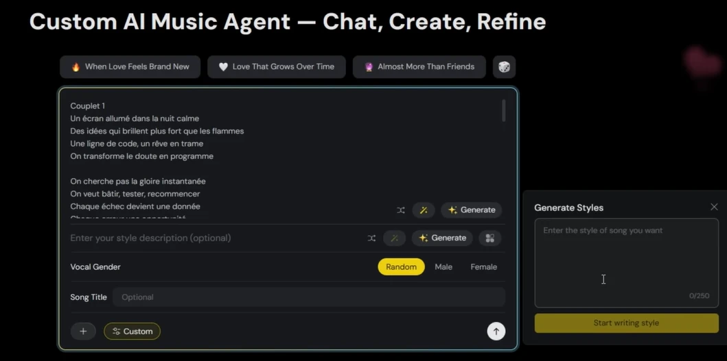 Générer une musique LoFi ou une chanson avec Tunesona