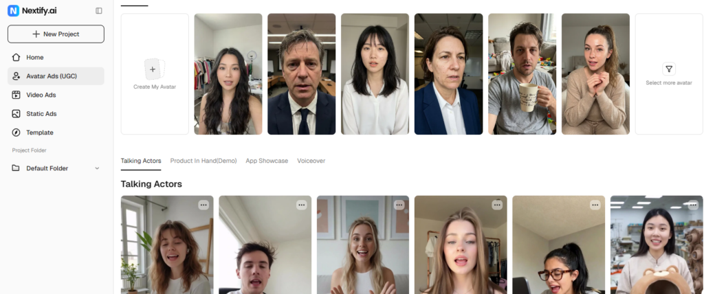 Des avatars (acteurs) pour tes UGC
