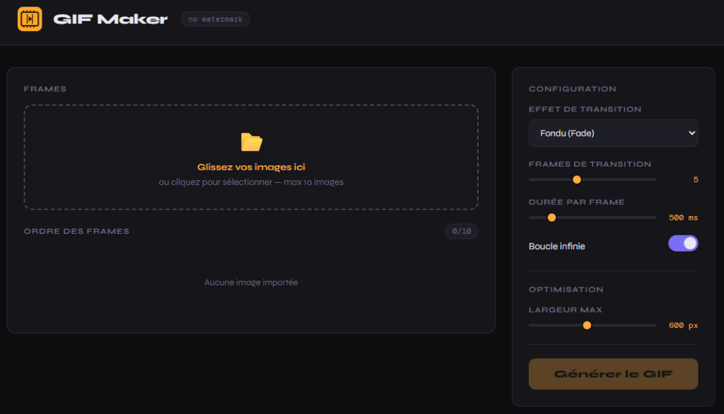 GIF Maker réalisé en 15 minutes, idéal pour changer d'outil IA