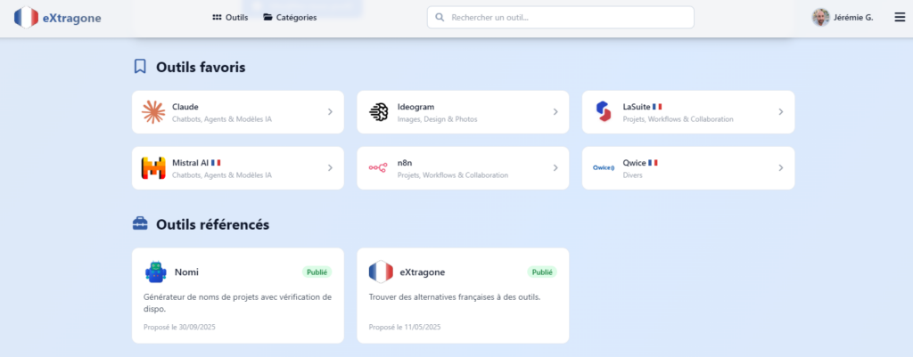Utilise eXtragone pour mettre en favoris tes outils préférés