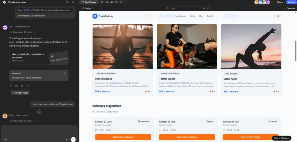 Atoms avis : application créée avec succès !