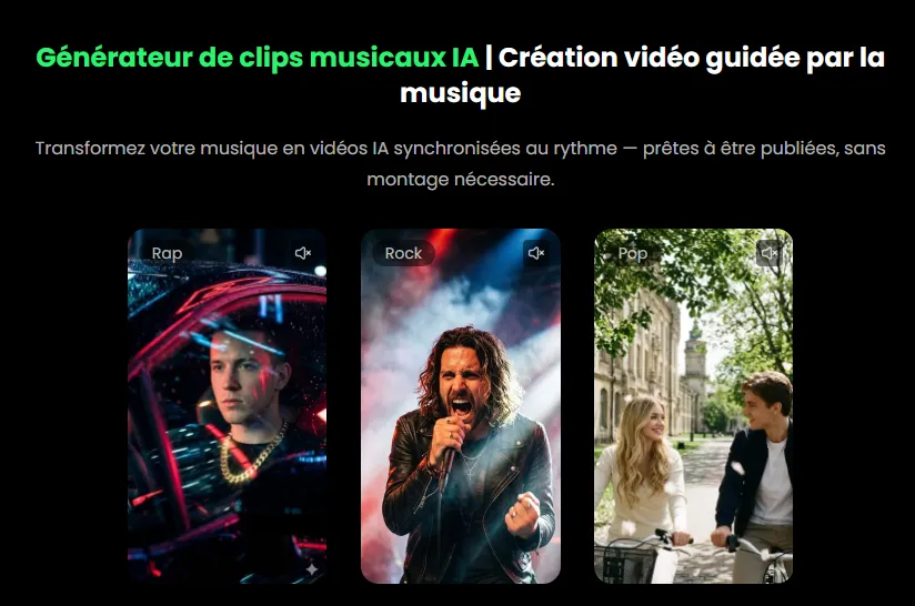 Créer des clips musicaux IA