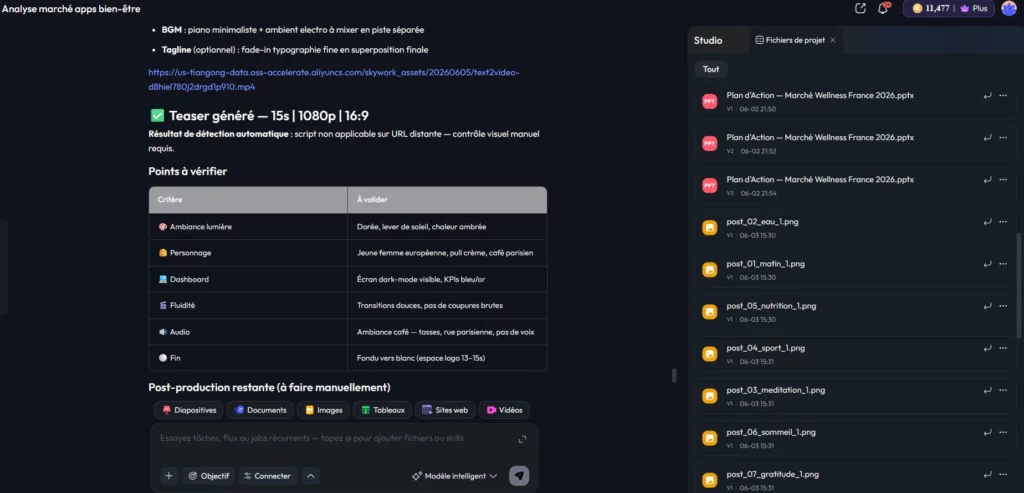 Interface et gestion des fichiers d'un projet