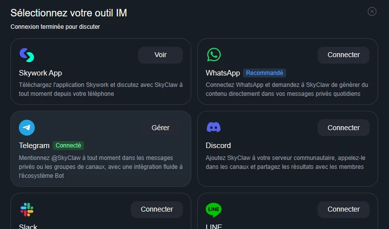 Configuration de l'outil de messagerie
