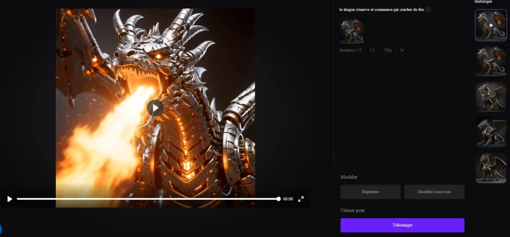 Génération vidéo avec Seedance 2.0 dans Neural4D