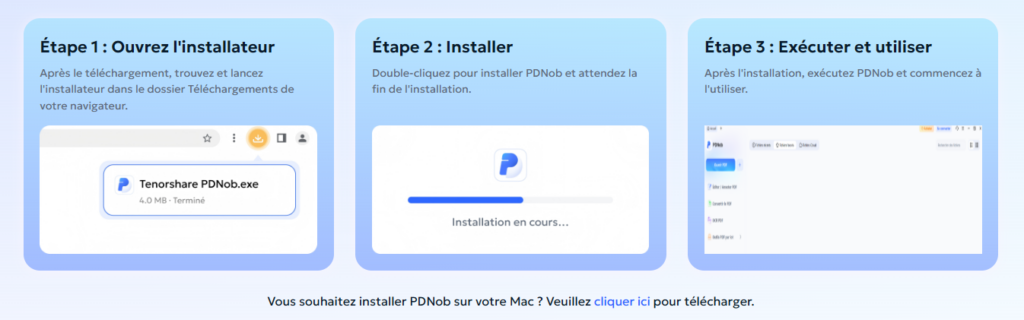 Installation légère de PDNob
