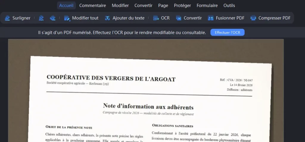 PDNob reconnait les documents numérisés.