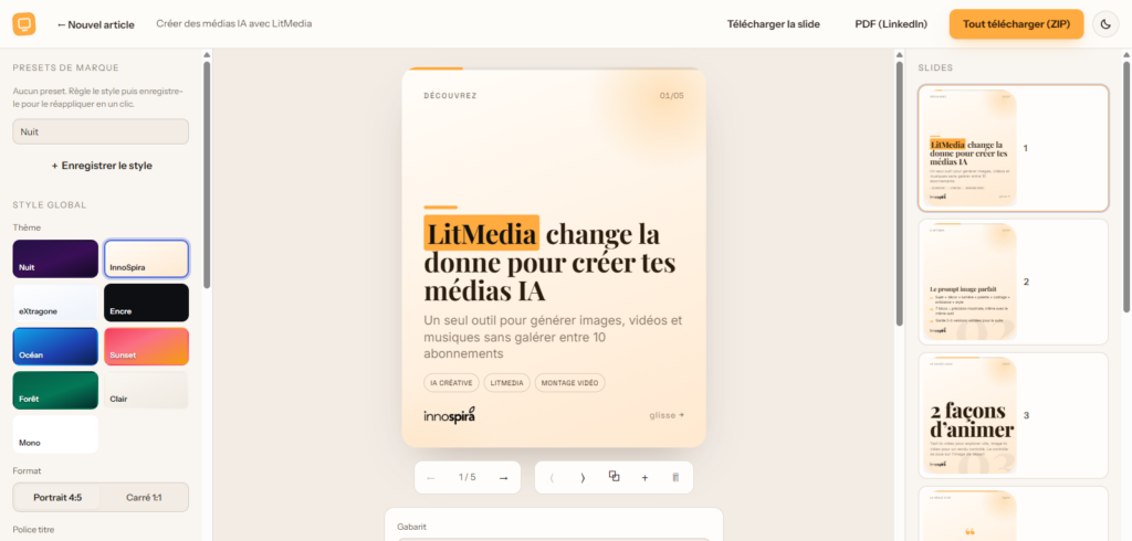 Générer un carroussel à partir d'un article web