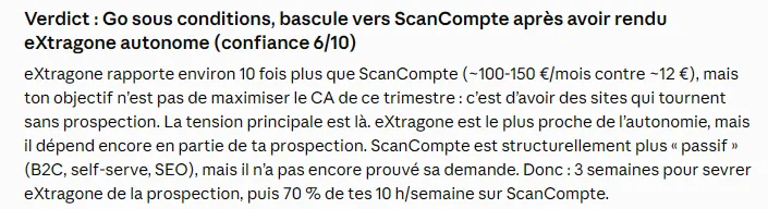 Verdict du président du conseil IA