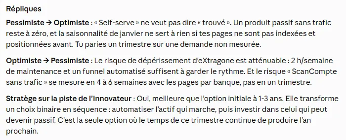 Répliques conseils IA